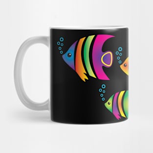 Funny fish. Flock of colorful fish Mug